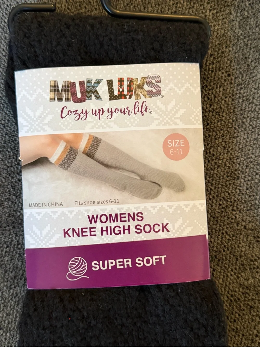 Muk Luks Women's Knee High Socks - Orange and Black Pack